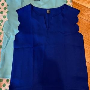 Two Scalloped Sleeve Tanks